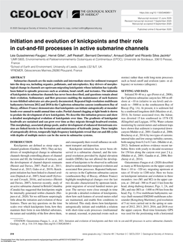 Initiation and Evolution of Knickpoints and Their Role in Cut-And-Fill