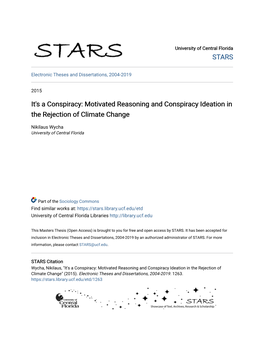 Motivated Reasoning and Conspiracy Ideation in the Rejection of Climate Change