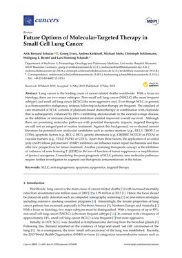 Future Options of Molecular-Targeted Therapy in Small Cell Lung Cancer