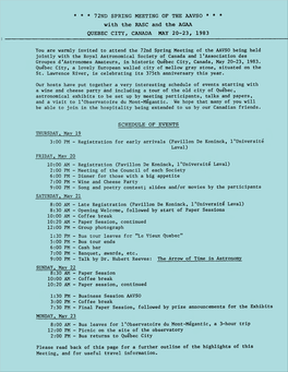 GA 1983 Highlights and Schedule