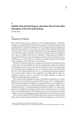 1 Outlook of the Antiviral Drug Era, Now More Than 50 Years After Description of the First Antiviral Drug Erik De Clercq