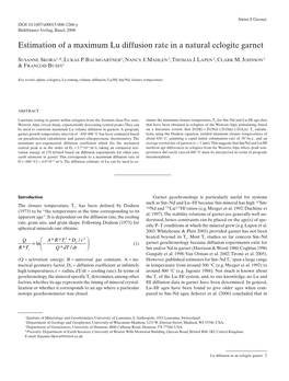 Estimation of a Maximum Lu Diffusion Rate in a Natural Eclogite Garnet