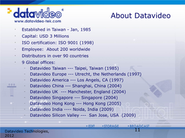 About Datavideo