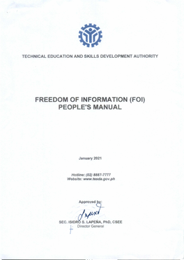 Freedom of Information (F01) People's Manual