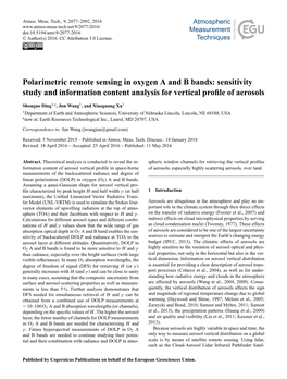 Polarimetric Remote Sensing in Oxygen a and B Bands: Sensitivity Study and Information Content Analysis for Vertical Proﬁle of Aerosols