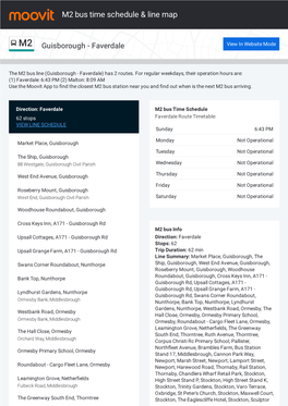 M2 Bus Time Schedule & Line Route