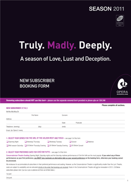 Truly. Madly. Deeply. a Season of Love, Lust and Deception