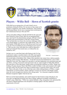 Willie Bell – Hewn of Scottish Granite