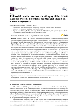 Colorectal Cancer Invasion and Atrophy of the Enteric Nervous System: Potential Feedback and Impact on Cancer Progression