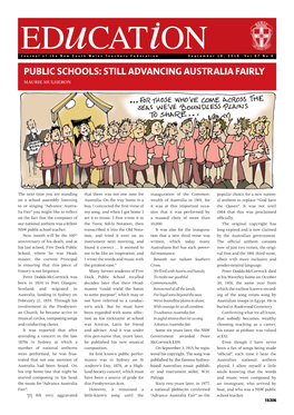 Public Schools: Still Advancing Australia Fairly Maurie Mulheron