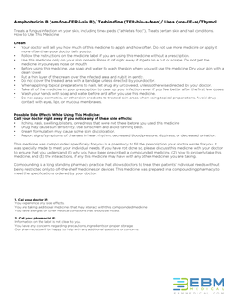 Terbinafine (TER-Bin-A-Feen)/ Urea (Ure-EE-A)/Thymol