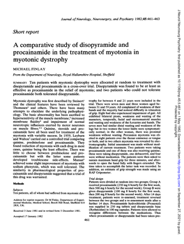 Procainamide in the Treatment of Myotonia in Myotonic Dystrophy