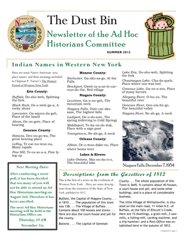 The Dust Bin Newsletter of the Ad Hoc Historians Committee SUMMER 2012