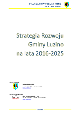 Strategia Rozwoju Gminy Luzino Na Lata 2016-2025