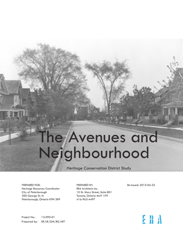 The Avenues and Neighbourhood Heritage Conservation District Study