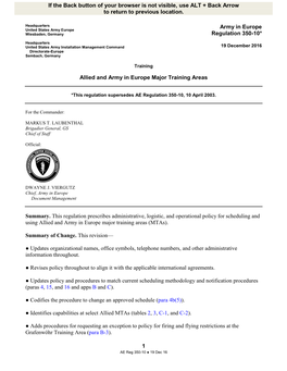 Army in Europe Regulation 350-10, 19 December 2016