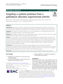Targeting a Cysteine Protease from a Pathobiont Alleviates Experimental