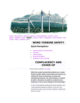 Wind Turbine Safety Complacency and Cover Up