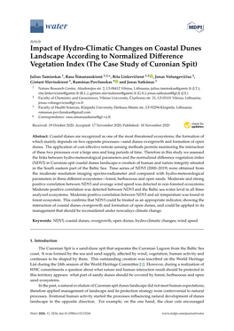 Impact of Hydro-Climatic Changes on Coastal Dunes Landscape According to Normalized Diﬀerence Vegetation Index (The Case Study of Curonian Spit)