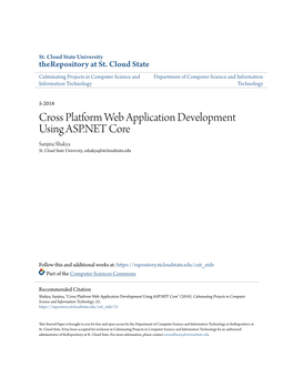 Cross Platform Web Application Development Using ASP.NET Core Sanjina Shakya St