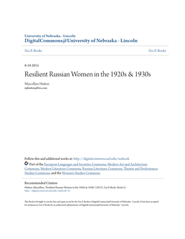 Resilient Russian Women in the 1920S & 1930S