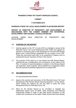 Rhondda Cynon Taf County Borough Council Cabinet 17
