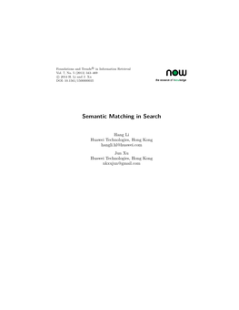 Semantic Matching in Search