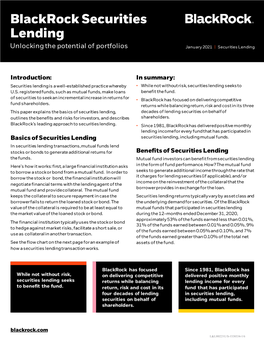 Blackrock Securities Lending