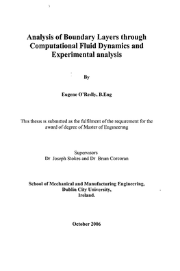 Analysis of Boundary Layers Through Computational Fluid Dynamics and Experimental Analysis