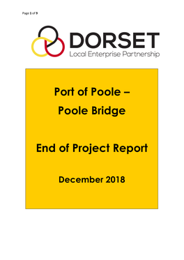 Poole Bridge End of Project Report