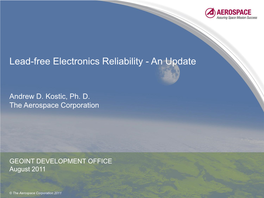 Lead-Free Electronics Reliability - an Update