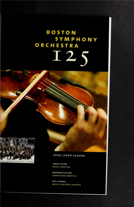 Boston Symphony Orchestra Concert Programs, Season 125, 2005-2006