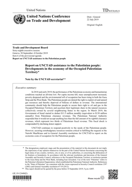 Developments in the Economy of the Occupied Palestinian Territory*