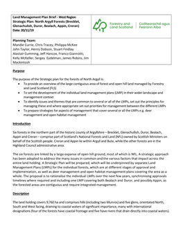 Strategic Plan North Argyll Forests