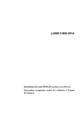 Lundi 5 Mai 2014