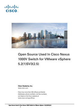 Open Source Software Used in Cisco Nexus 1000V for Vmware Vsphere, Release 5.2(1)SV3(2.5)