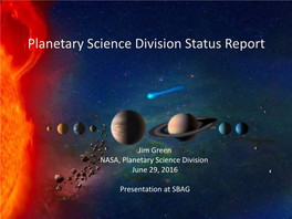 Planetary Science Division Status Report