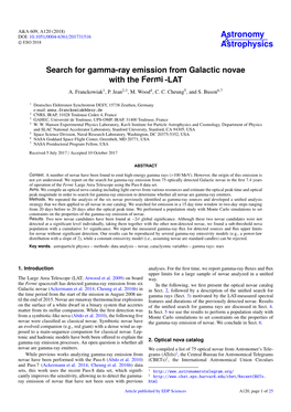 Search for Gamma-Ray Emission from Galactic Novae with the Fermi -LAT A