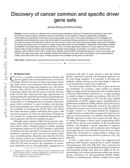 Discovery of Cancer Common and Specific Driver Gene Sets