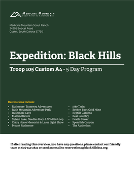 Black Hills Troop 105 Custom A4 - 5 Day Program