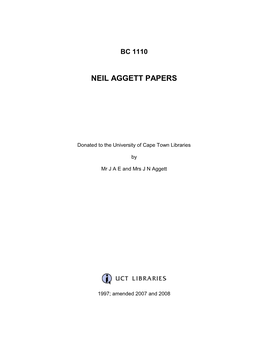 Neil Aggett Papers