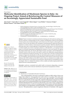 Molecular Identification of Mushroom Species in Italy: an Ongoing Project Aimed at Reinforcing the Control Measures of an Increa