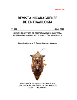 Nuevos Registros De Pentatomidae (Hemiptera: Heteroptera) En El Estado Falcón, Venezuela