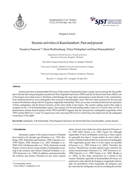 Seismic Activities in Kanchanaburi: Past and Present