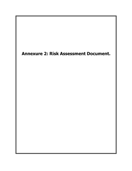 Annexure 2: Risk Assessment Document