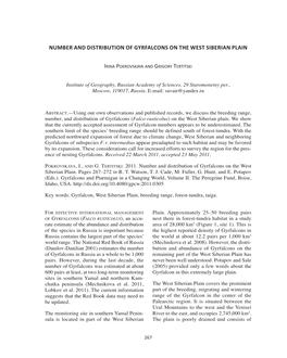 Number and Distribution of Gyrfalcons on the West Siberian Plain. Pages 267–272 in R