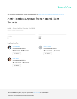 Anti-Psoriasis Agents from Natural Plant Sources