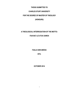 Thesis Submitted To