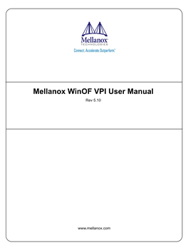 Mellanox Winof VPI User Manual Rev 5.10