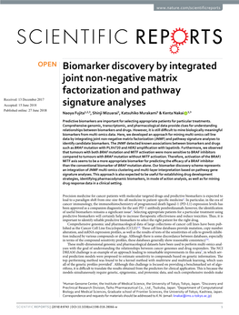 Biomarker Discovery by Integrated Joint Non-Negative Matrix Factorization and Pathway Signature Analyses